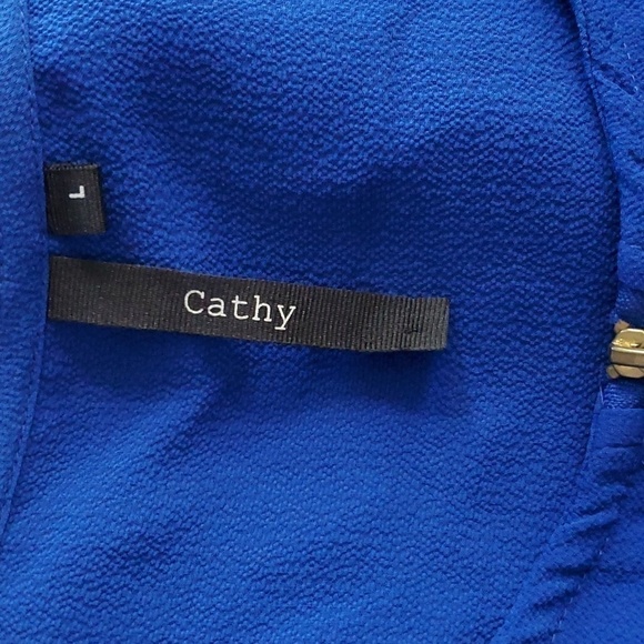 Cathy- Womens Royal blue Top Gold zipper front Pockets Roll tab sleeves Sz.XL - Picture 4 of 5